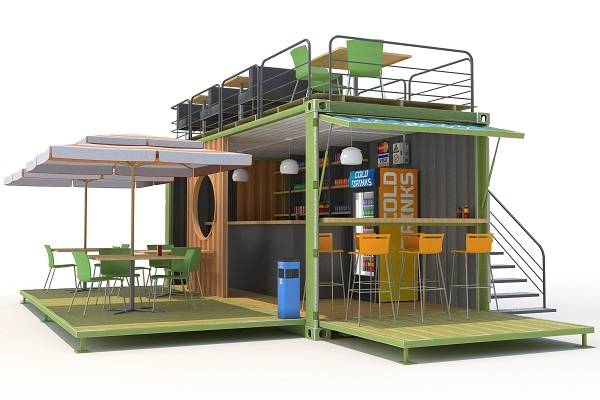 Desain Cafe Container yang Modern Sebagai Tempat Usaha